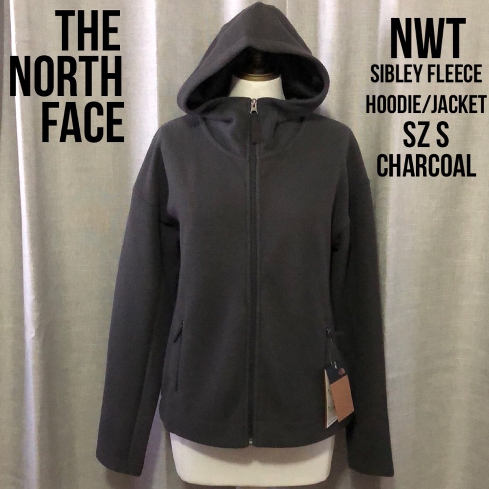 NWT🎉The NorthFace Sibley Hoodie/Jacket-Charcoal-Sz S-Full Zip Front-Zip Pockets - Picture 1 of 16